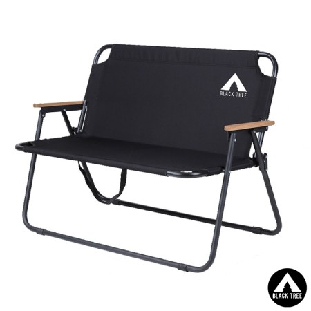 banquette de camping pliante aluminium et bois Black Tree