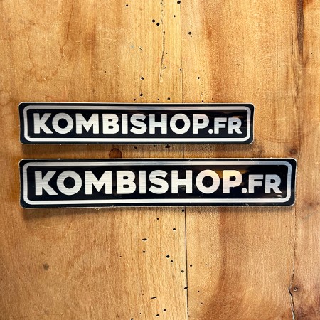 Sticker Kombishop argent noir en deux tailles