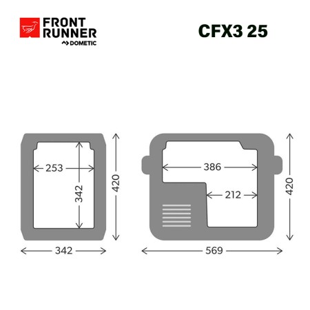 FRID131 Dometic Front Runner Frigo à compression glacière CFX3 25 dimensions