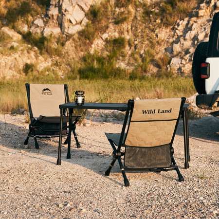 Wild Land MTS-X paire de chaises de camping basses en aluminium et coton